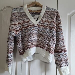 Women's V-neck Sweater, Brown tones